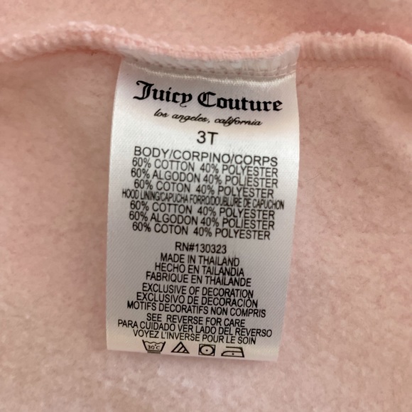 Juicy Couture Toddler Hooded Zip Logo Sweater - Size 3T - Picture 11 of 11